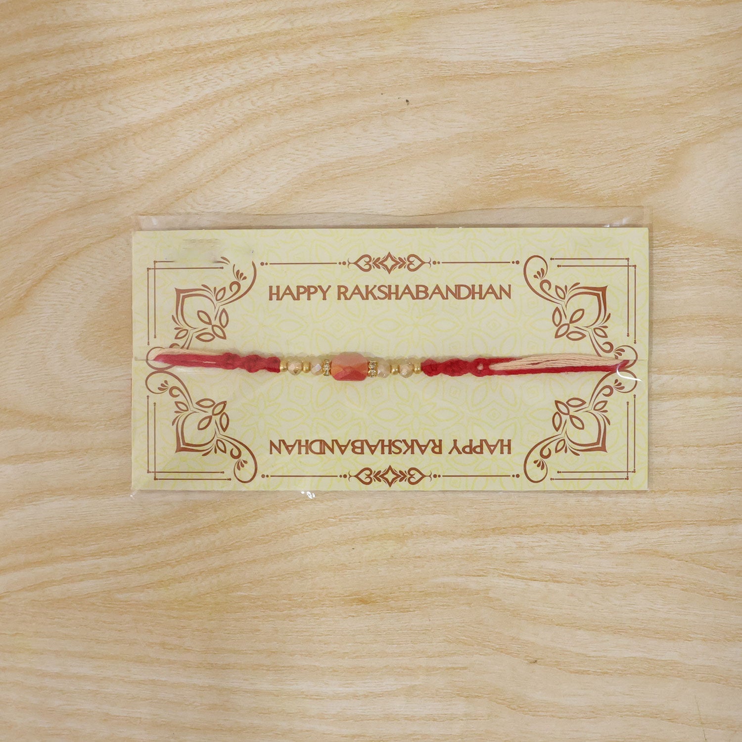 ALVENZA Sparkling Pearl Stone Rakhi with Colorful Thread and Premium Festive Beauty