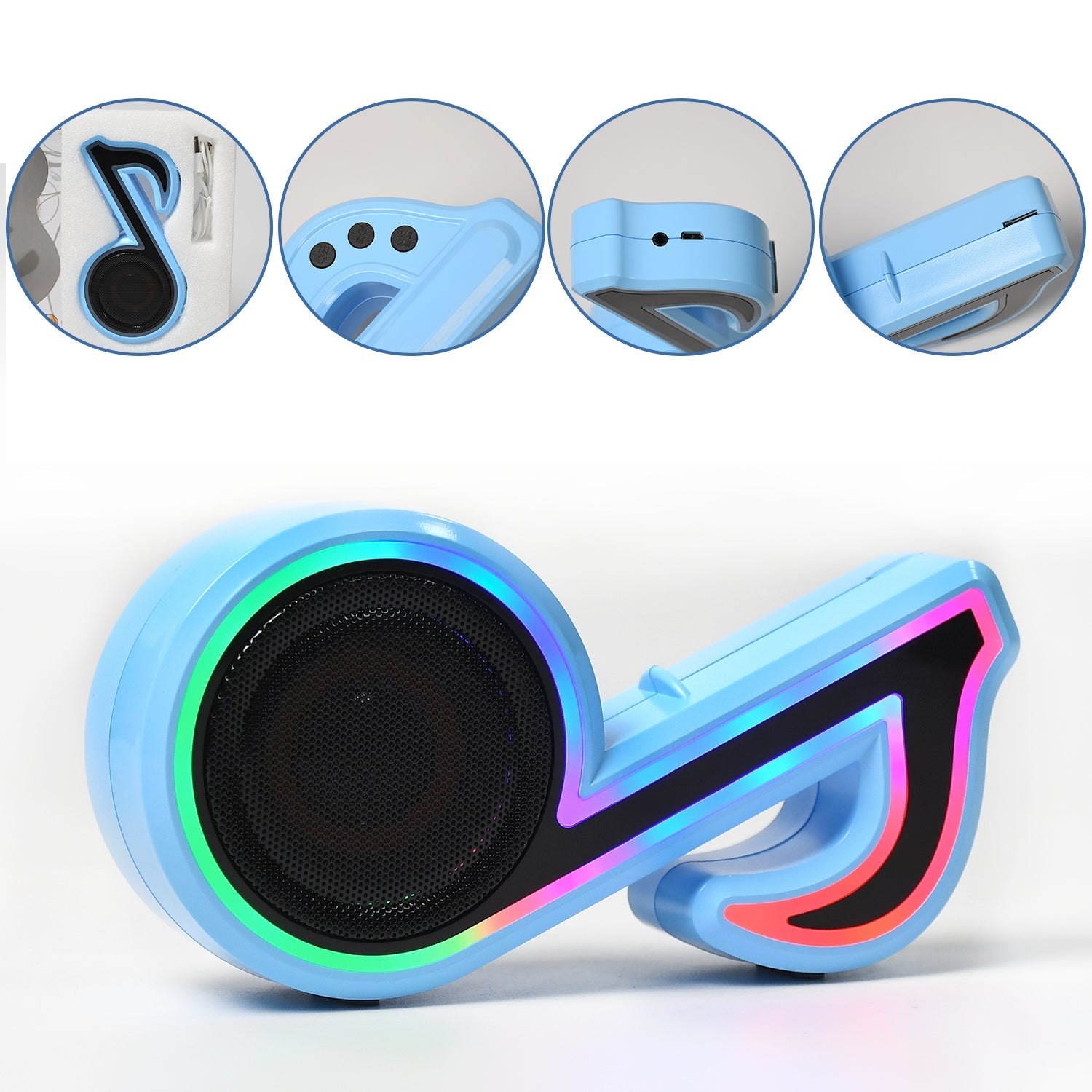 ALVENZA Music Note Bluetooth Speaker – Portable LED Sound for Creatives | Audila
