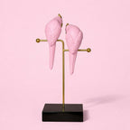 ALVENZA Pink Love Birds Resin Showpiece – Elegant Home Décor Accent