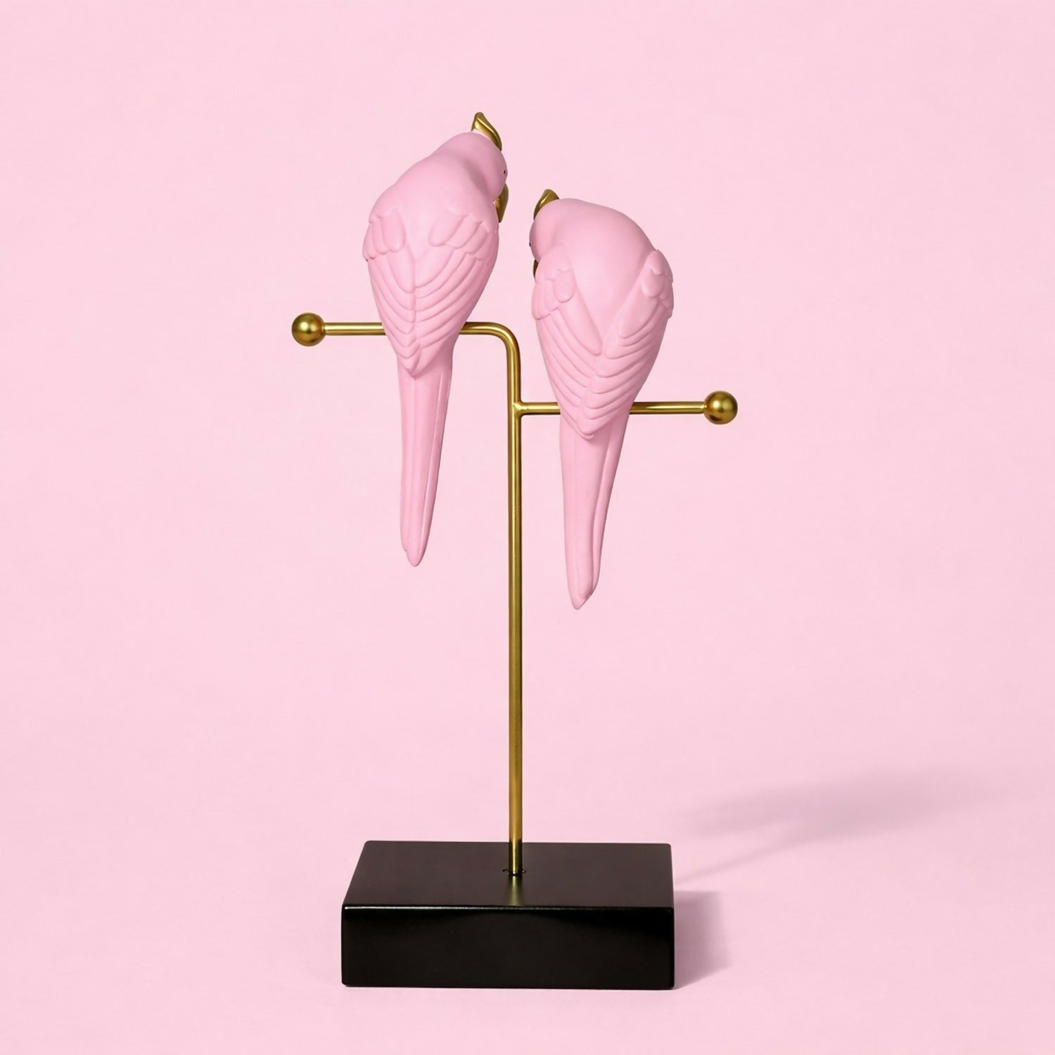 ALVENZA Pink Love Birds Resin Showpiece – Elegant Home Décor Accent
