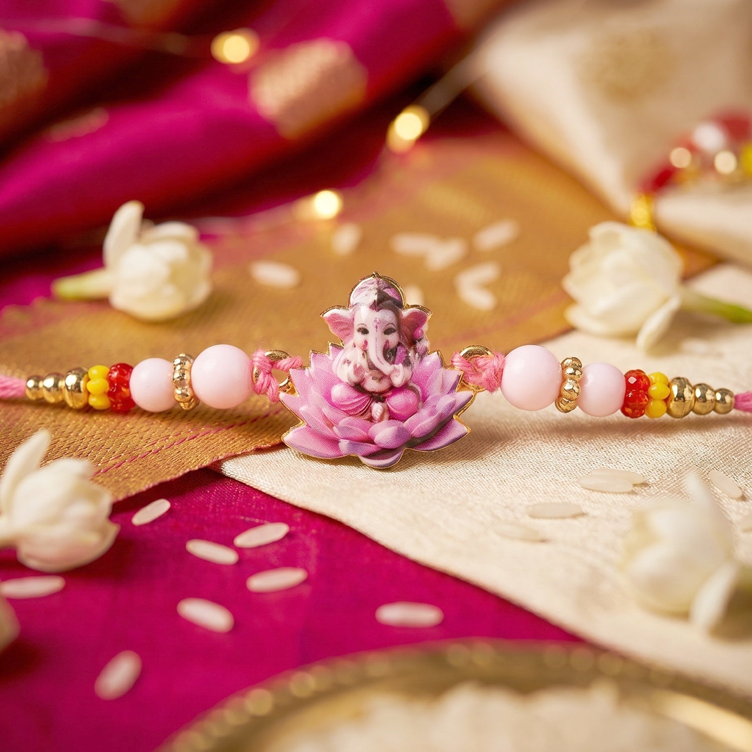 ALVENZA Lord Ganesha Rakhi – Divine Blessings & Elegant Design