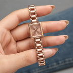 Rose Gold Square Dial Watch – Elegant & Stylish for Women