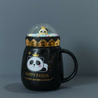 ALVENZA Panda Ceramic Mug with Dome Lid – Cute Gift for Kids & Girls