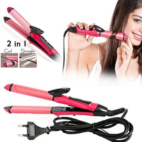 2-in-1 Hair Straightener & Curler Ceramic Plates | Calm & Curl - Side View