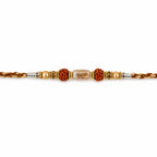 ALVENZA Graceful Pastel Pearl Rakhi with Fine Beads and Premium Raksha Bandhan Charm