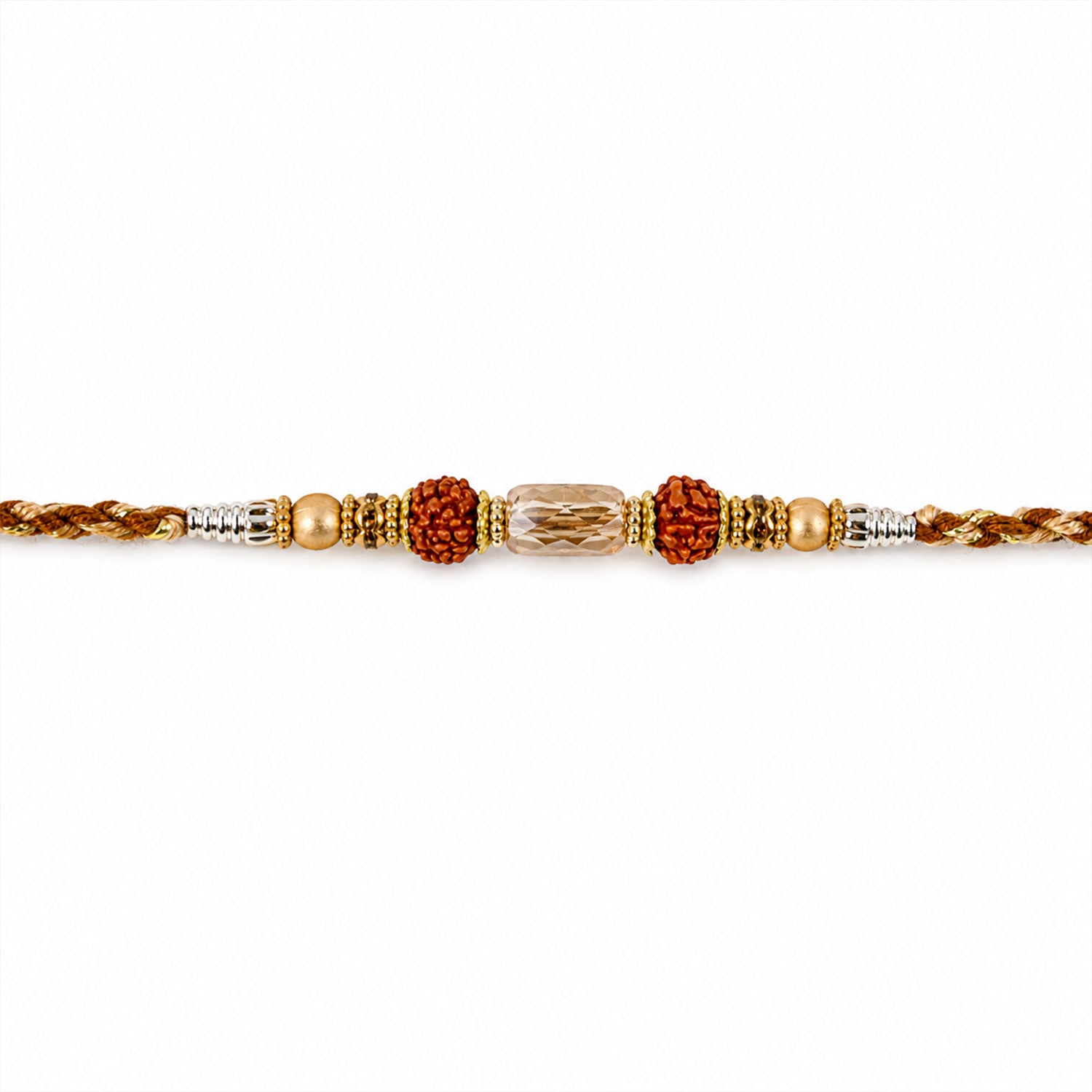 ALVENZA Graceful Pastel Pearl Rakhi with Fine Beads and Premium Raksha Bandhan Charm