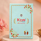 ALVENZA Silver Floral Stone Rakhi with Royal Blue Thread, Roli Chawal Coin and Card Gift Packing