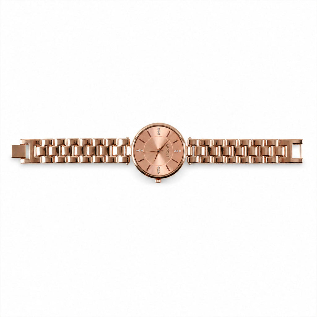 Women’s Rose Gold Bracelet Watch – Elegant Peach Dial & Lightweight Finish