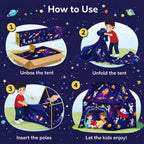 ALVENZA Kids Space Tent – Indoor & Outdoor Foldable Playhouse for Children