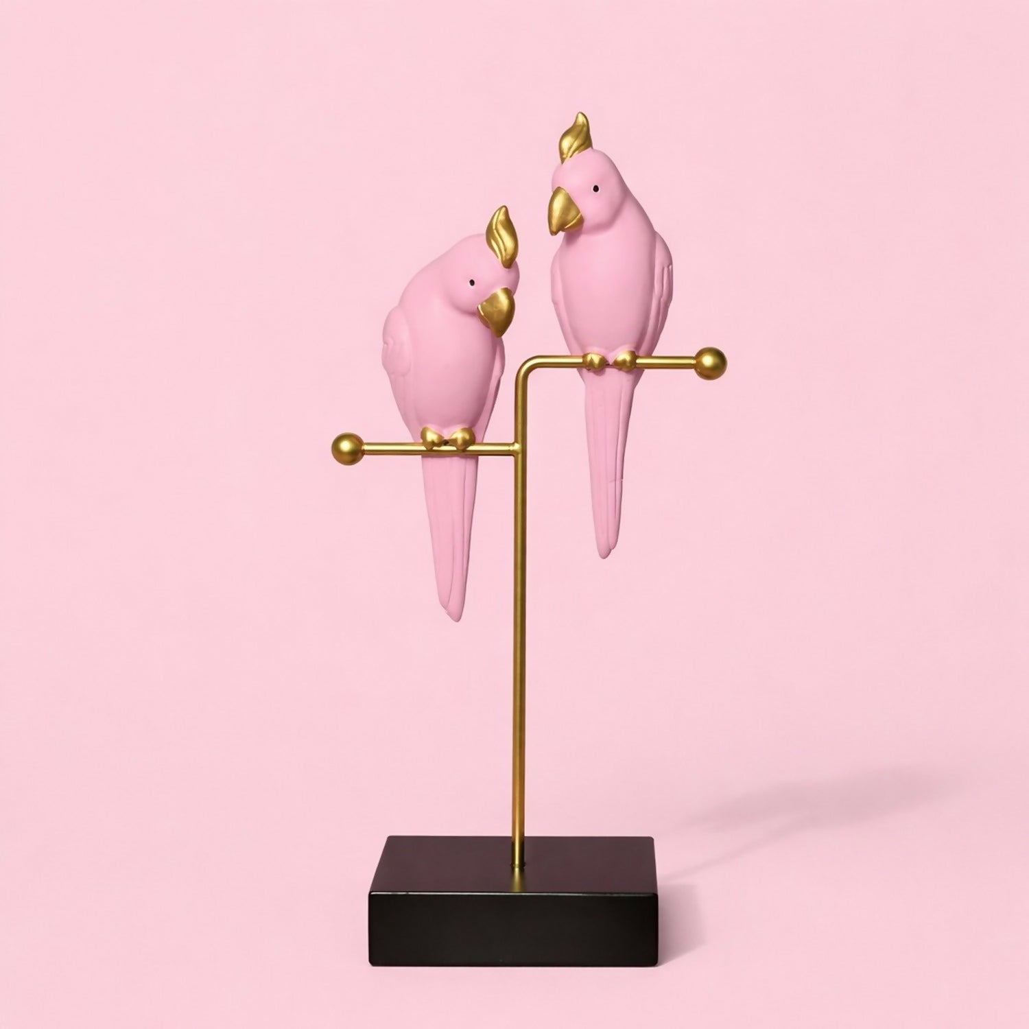 ALVENZA Pink Love Birds Resin Showpiece – Elegant Home Décor Accent