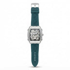 Premium Silver Dial Men's Watch With Silicone Strap For Trendy Casual Style