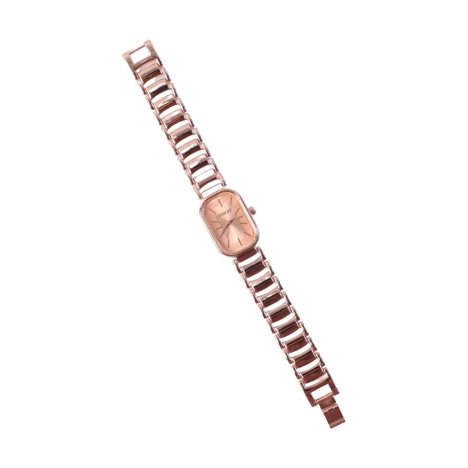 Elegant Rose Gold Women's Watch – Rectangular Dial & Premium Metal Strap