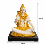 ALVENZA Lord Shiva Meditation Idol – Elegant Golden Finish for Spiritual Spaces