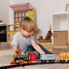 ALVENZA Electric Choo Choo Train Set – Realistic Smoke & Sound Effects