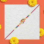ALVENZA Peacock Feather Rakhi - Elegant Multicolor Beads for Brother