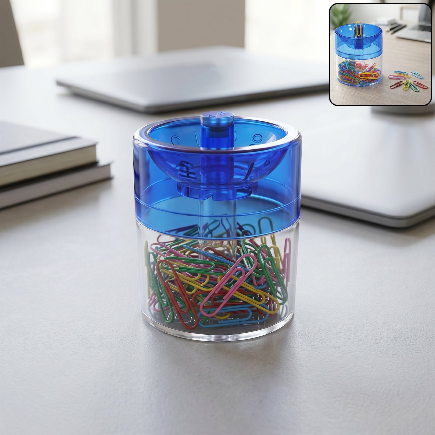 Magnetic Pin & Paper Clip Dispenser Compact Desk Organizer for Office & Home