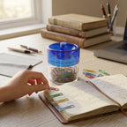 Magnetic Pin & Paper Clip Dispenser Compact Desk Organizer for Office & Home - Front View