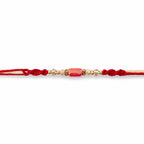 ALVENZA Sparkling Pearl Stone Rakhi with Colorful Thread and Premium Festive Beauty
