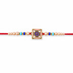 ALVENZA Royal Purple Meenakari Square Designer Rakhi for Brother with Pearls