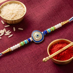 ALVENZA Evil Eye Kundan Diamond Rakhi – Traditional & Elegant Gift for Brothers