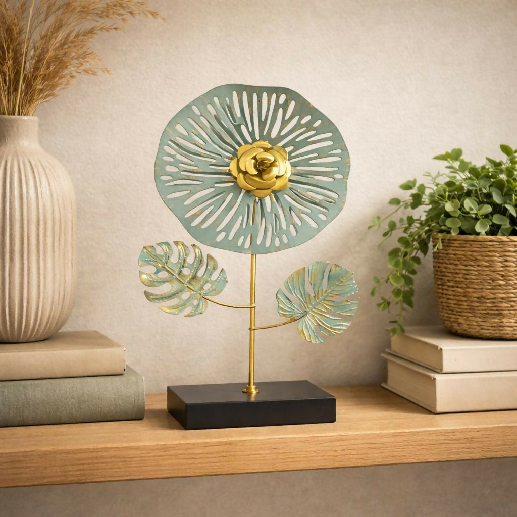 ALVENZA Modern Metal Flower Decor – Elegant Tabletop Showpiece for Home & Office