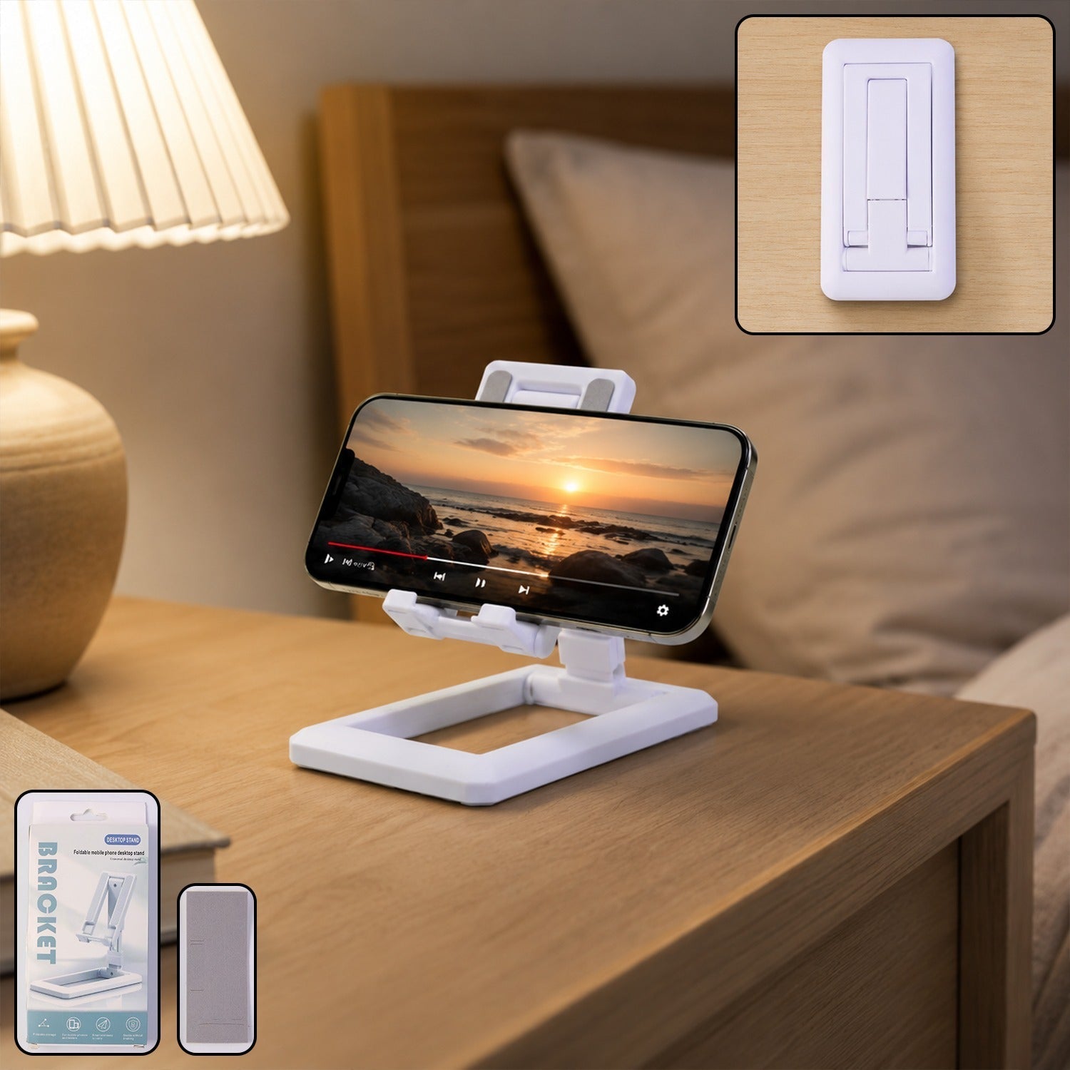 ALVENZA Foldable Plastic Mobile Phone Holder – Adjustable & Portable Stand