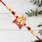 ALVENZA Shiva Trishul Rakhi – Handcrafted Spiritual Protection for Brother