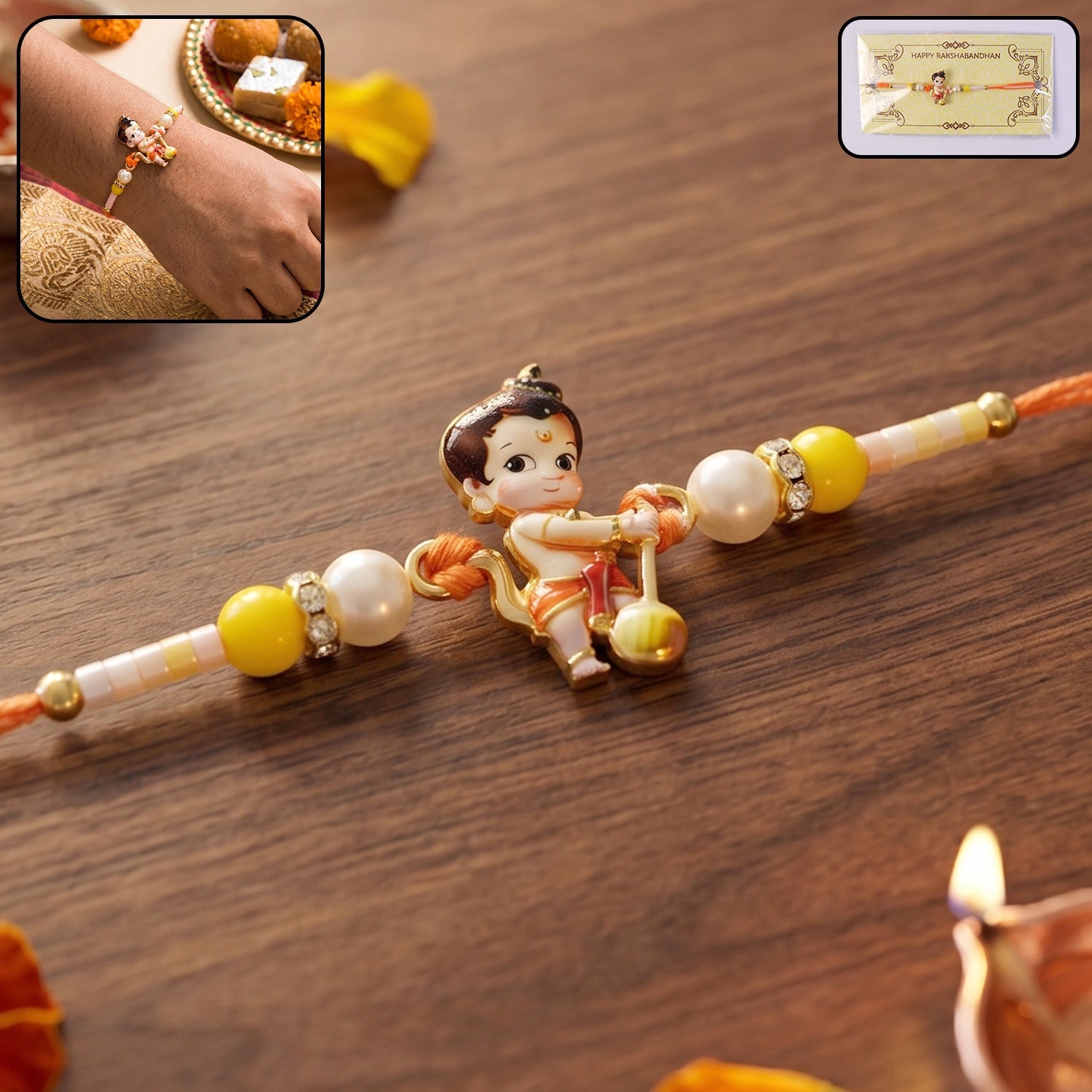 ALVENZA Bal Hanuman Rakhi – Divine Protection & Courage for Brother