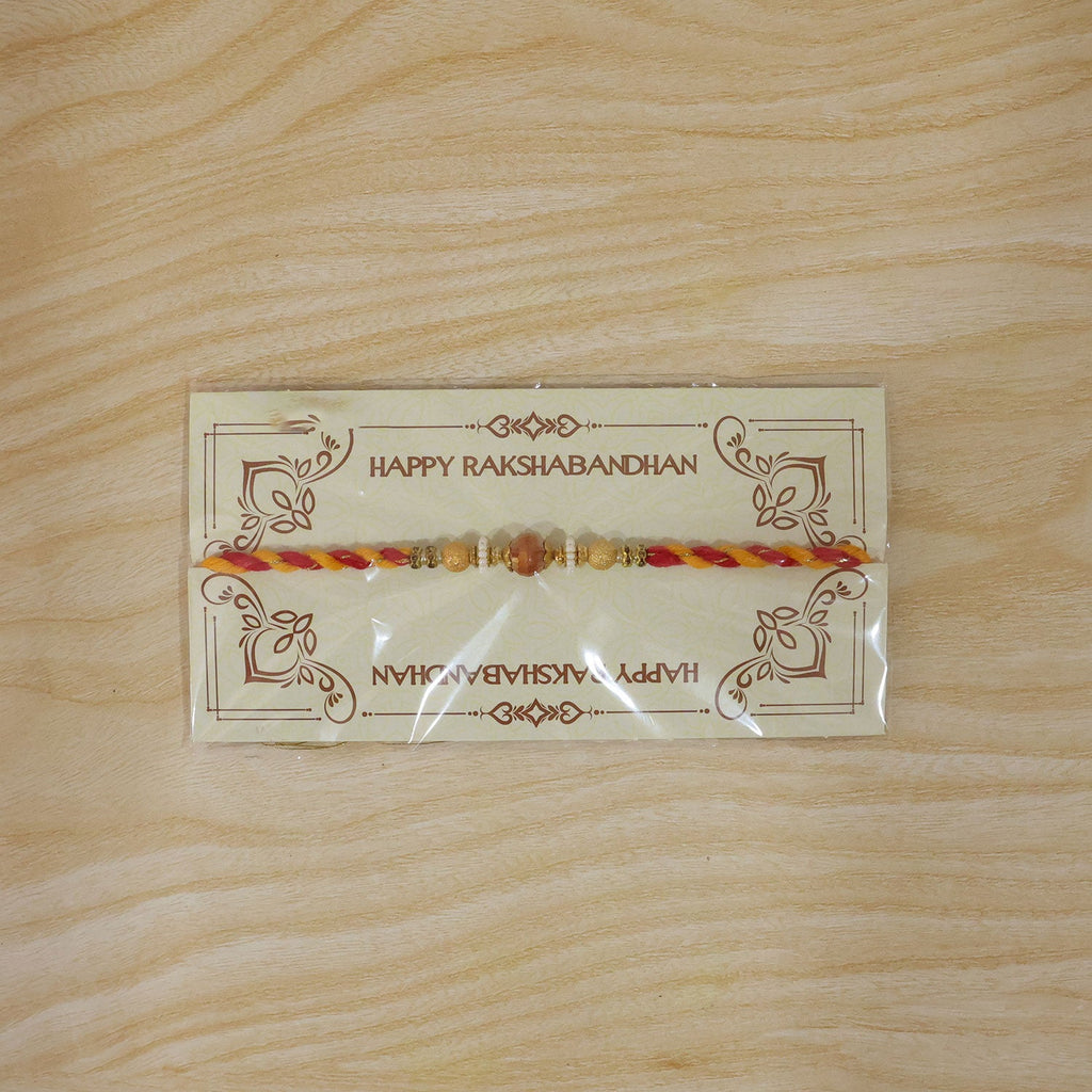 ALVENZA Beautiful Pearl Bead Rakhi with Soft Festive Shades and Elegant Designer Look