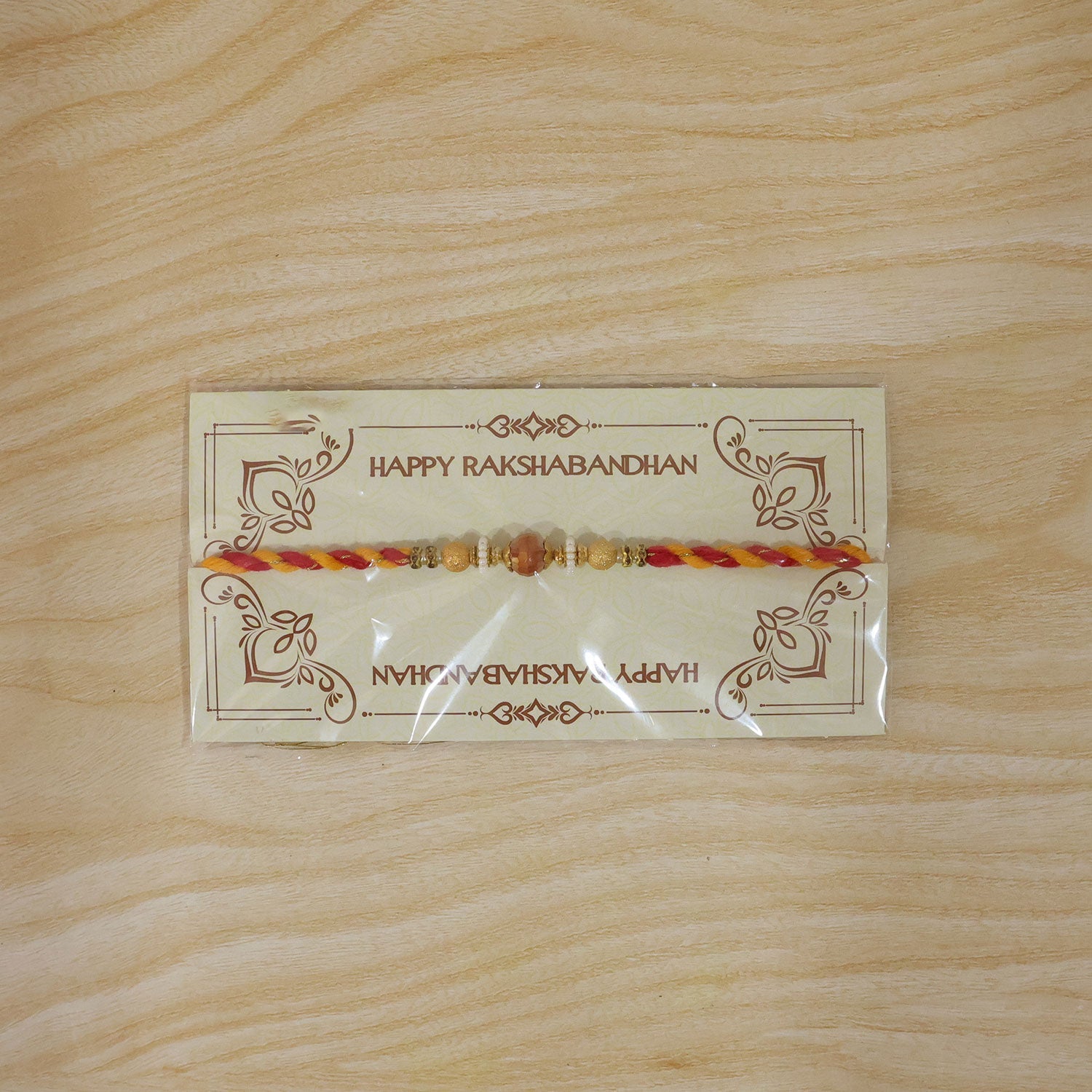 ALVENZA Beautiful Pearl Bead Rakhi with Soft Festive Shades and Elegant Designer Look