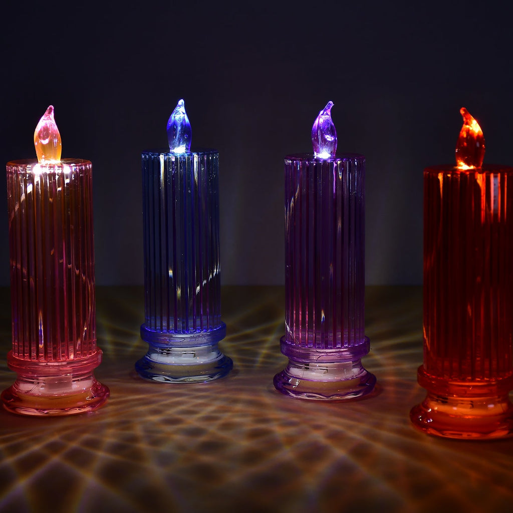 LED Crystal Candle Glitter Swirling Multicolor Decor | Styleva