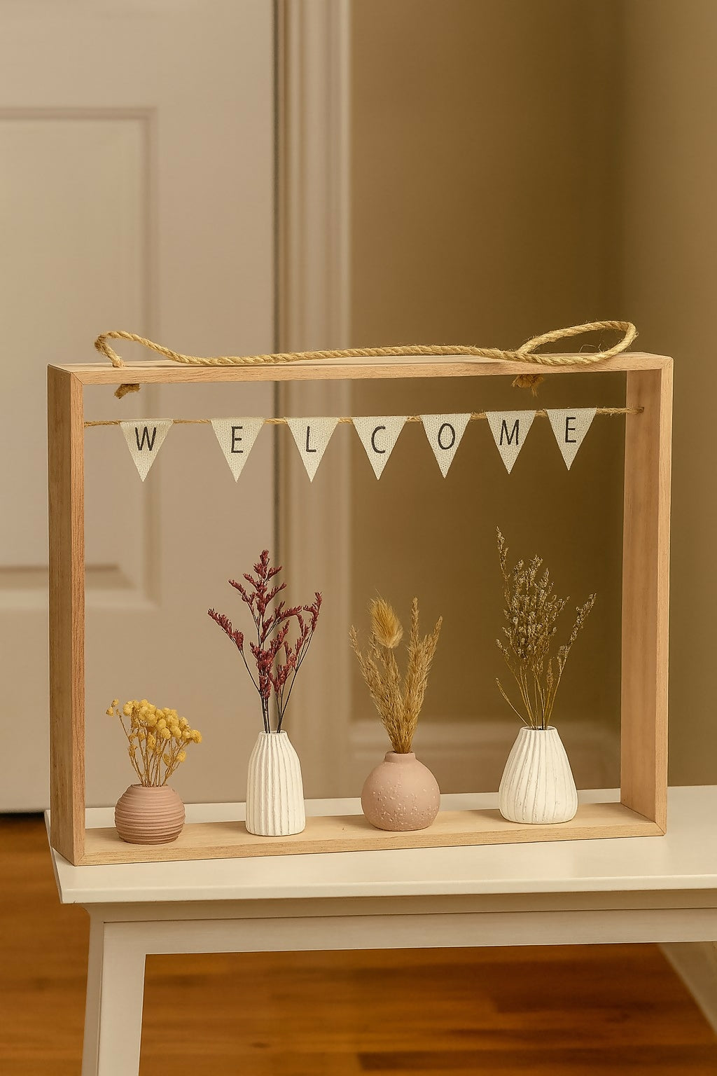 ALVENZA Decorative Ceramic Vase Set – Realistic Artificial Dried Flowers