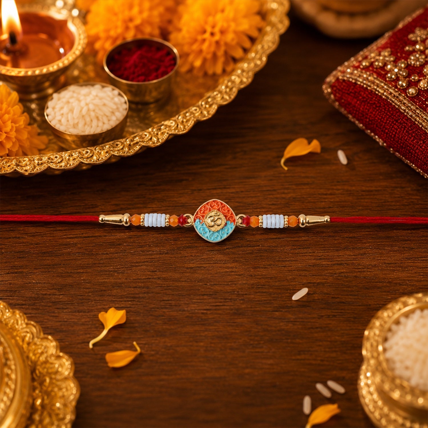 ALVENZA OM Symbol Rakhi – Traditional Style with Modern Elegance