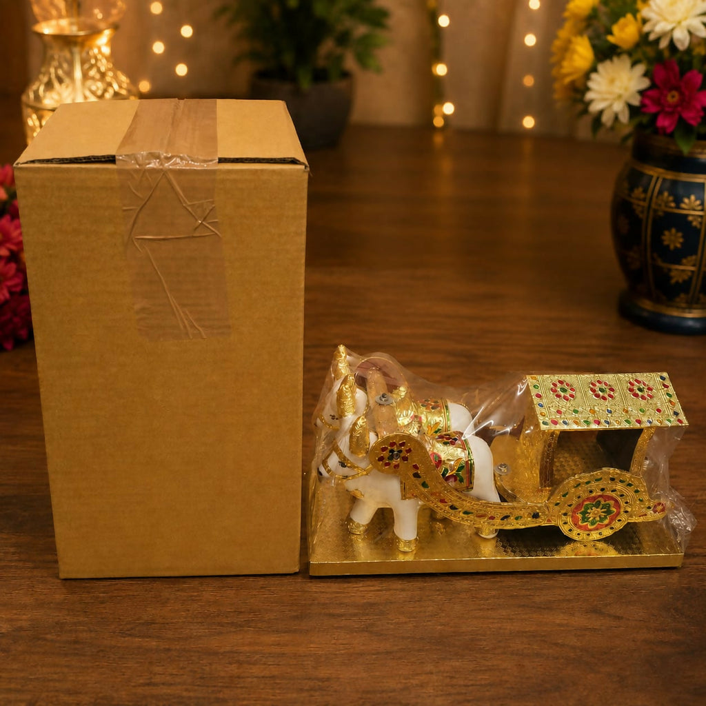 ALVENZA Home Decor Bullock Cart Showpiece – Elegant Indian Handicraft