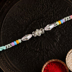 ALVENZA Premium Sparkle Designer Rakhi with Pearl Detail, Stone Centre and Gift Ready Style