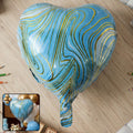 Blue Marble Heart Foil Balloon Bright & Festive Party Decor