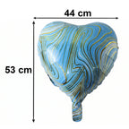Blue Marble Heart Foil Balloon Bright & Festive Party Decor - Detail View 6