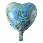 Blue Marble Heart Foil Balloon Bright & Festive Party Decor - Detail View 5