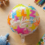 Colorful Feliz Cumpleaos Foil Balloon Bright Birthday Decoration - Front View