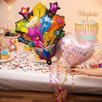 Feliz Dia Celebration Foil Balloon Vibrant Party Decor - Back View