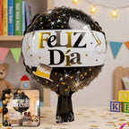 Black Gold 'Feliz Dia' Foil Balloon Bright Party Decor for Celebrations