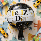Black Gold 'Feliz Dia' Foil Balloon Bright Party Decor for Celebrations - Detail View 8
