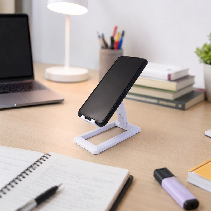 ALVENZA Foldable Plastic Mobile Phone Holder – Adjustable & Portable Stand