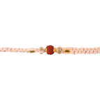 ALVENZA Beautiful Silver Style Rakhi with Soft Beads, Stone Detail and Premium Festive Look