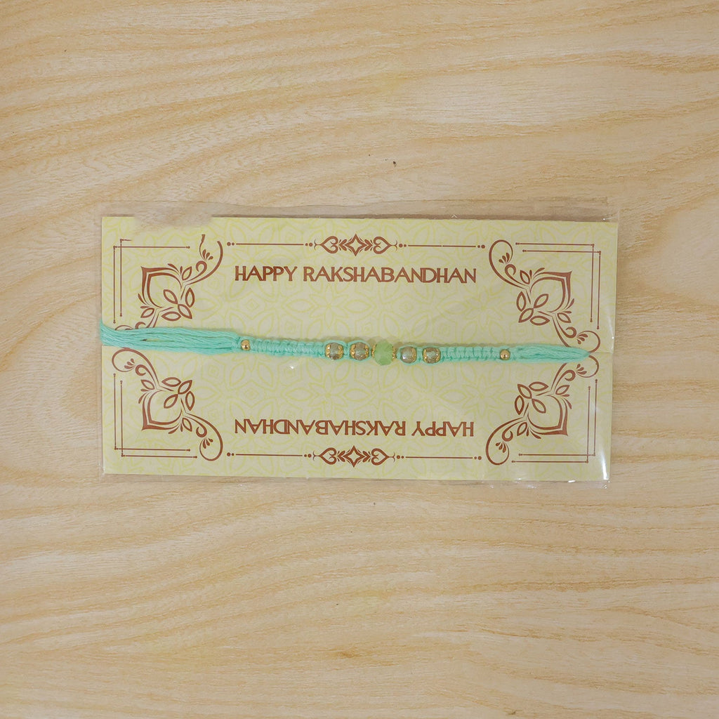 ALVENZA Beautiful Pearl and Stone Rakhi with Bright Beads and Elegant Raksha Bandhan Look