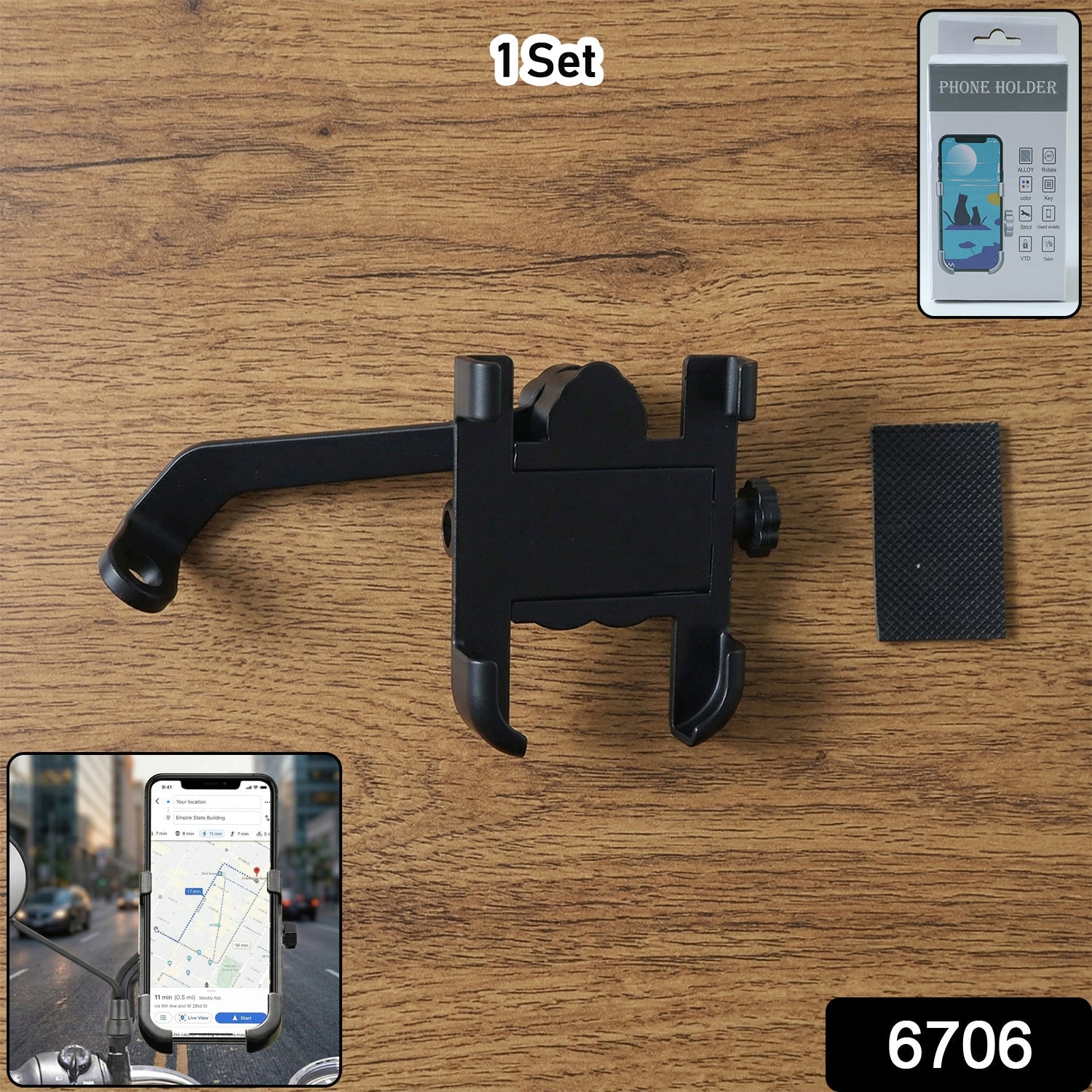 ALVENZA Metal Bike Phone Holder – Rear View Mirror Mount | PHOBIA
