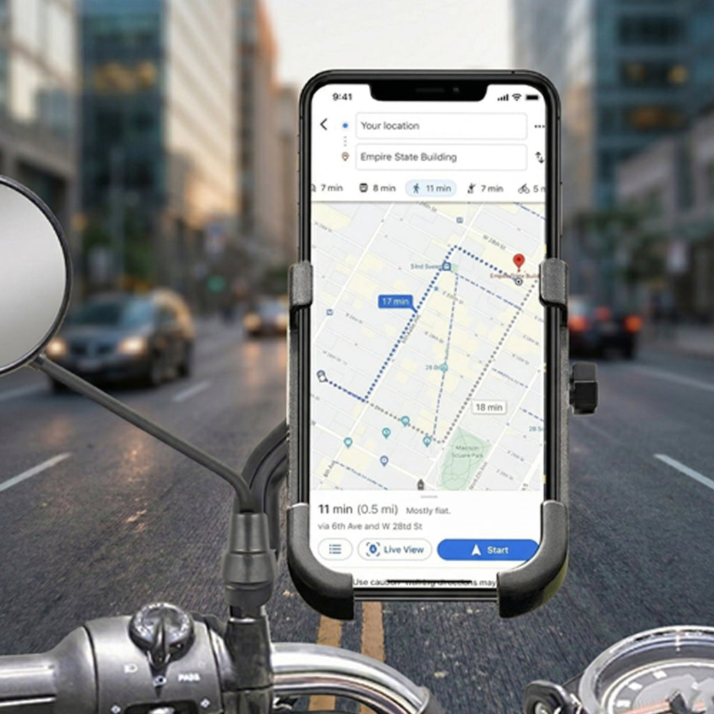 ALVENZA Metal Bike Phone Holder – Rear View Mirror Mount | PHOBIA