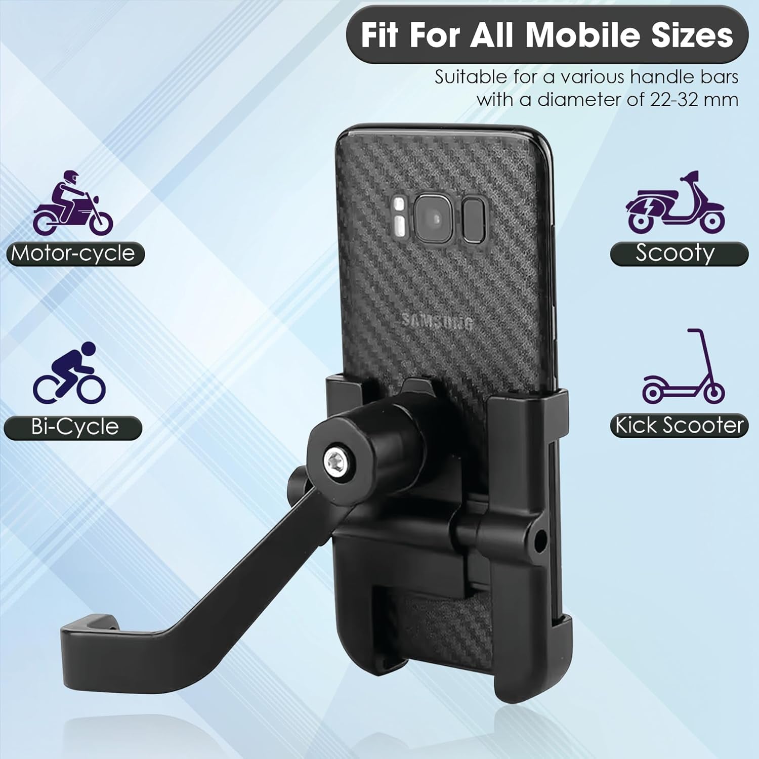 ALVENZA Metal Bike Phone Holder – Rear View Mirror Mount | PHOBIA