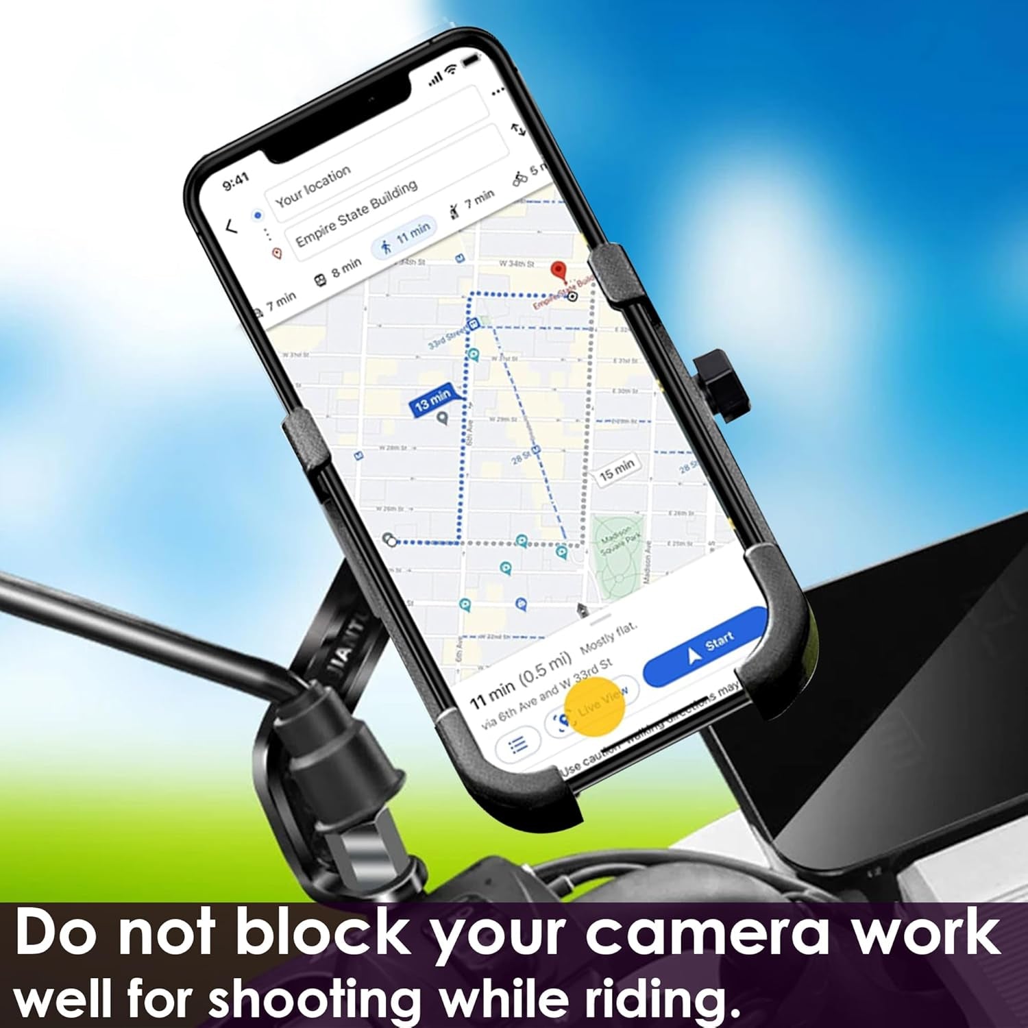 ALVENZA Metal Bike Phone Holder – Rear View Mirror Mount | PHOBIA