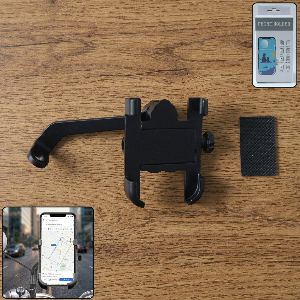 ALVENZA Metal Bike Phone Holder – Rear View Mirror Mount | PHOBIA